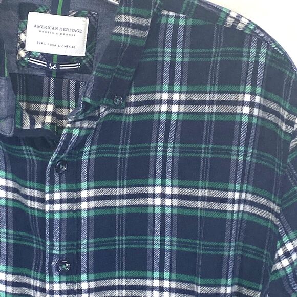 Dawson & Brooks American Heritage Men's Sz L Long Sleeve Button-Up Flannel Shirt - Picture 2 of 8